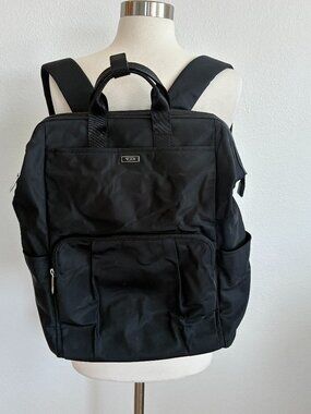 Tumi Mel Framed Tote Backpack Black Nylon Small Travel Bag